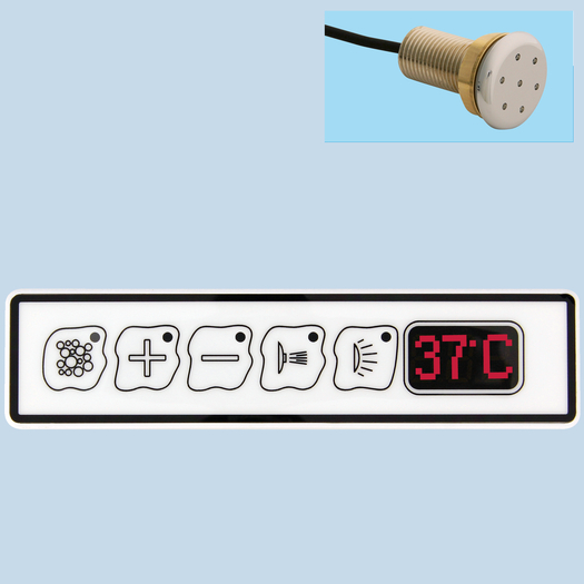 Blueline push button with temperature indicator  - sensor wall mounting